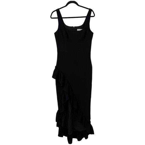 Dress the Population Charlene ruffle gown dress black size Medium M - Picture 2 of 7